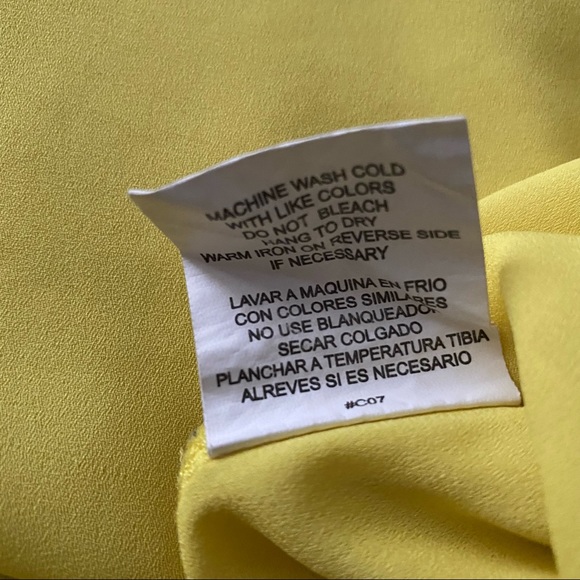 Lightweight Bright Yellow V Neck Blouse - Picture 10 of 12